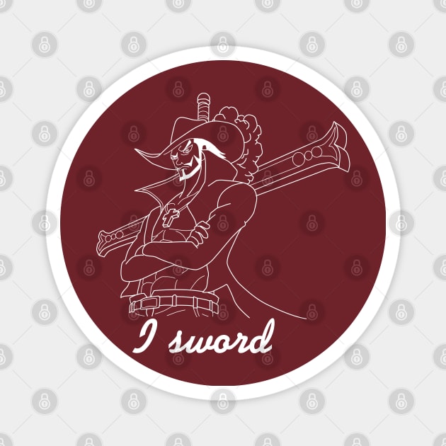 Dracule Mihawk - I sword (white) Magnet by AnyMEmdq